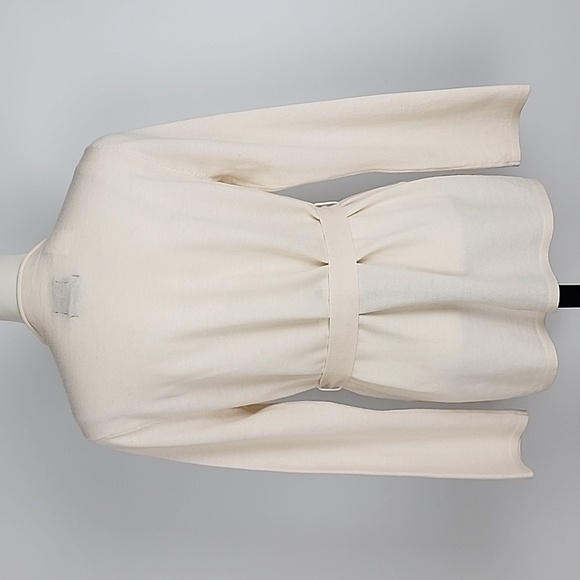 NWT Nicole Miller New York Extra Fine Merino Wool Mock Neck Belted Sweater Sz L - Picture 2 of 6